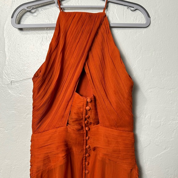 ASOS DESIGN Bridesmaid pinny maxi dress with ruched bodice rust - Picture 4 of 6